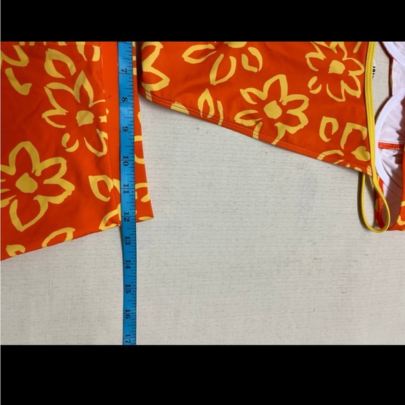 SNRKLBR Malibu orange floral 3 piece bikini - Picture 5 of 9